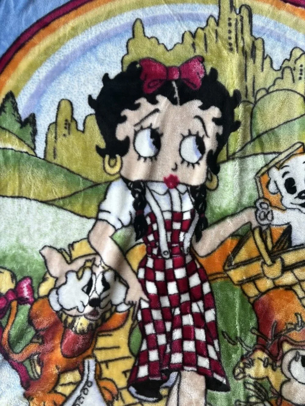 Vintage BETTY BOOP Wizard of Oz Plush Mink Blanket Large Size 58